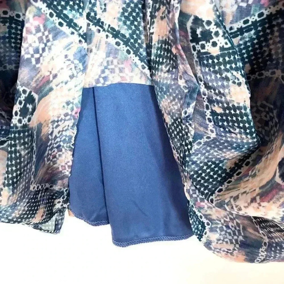 Bebop Purple Patterned Chiffon Dress Women's Size M - Picture 4 of 8